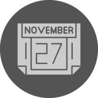 27 November Minimal Grey Icon vector