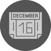 16 December Minimal Grey Icon vector