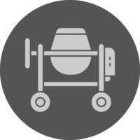 Cement Mixer Minimal Grey Icon vector