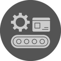 Factory Assembly Line Minimal Grey Icon vector