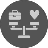 Work Life Balance Minimal Grey Icon vector