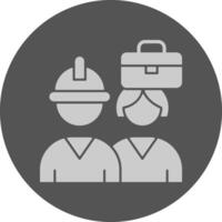 Diverse Work Environment Minimal Grey Icon vector