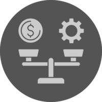 Wage Scale Minimal Grey Icon vector