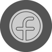 Facebook Minimal Grey Icon vector