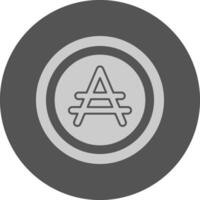 Argentine Peso Sign Minimal Grey Icon vector