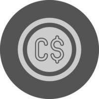 Canadian Dollar Sign Minimal Grey Icon vector