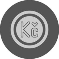 Czech Koruna Sign Minimal Grey Icon vector