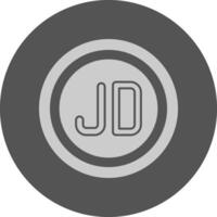 Jordanian Dinar Sign Minimal Grey Icon vector