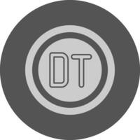 Tunisian Dinar Sign Minimal Grey Icon vector