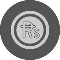 Mauritian Rupee Sign Minimal Grey Icon vector