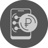 Russian Ruble in Mobile Minimal Grey Icon vector