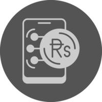 Mauritian Rupee in Mobile Minimal Grey Icon vector