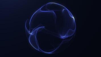 Abstract navy blue 3D shiny sphere animated with flowing waves and digital depth. Modern, clean, and perfect for sci-fi visuals, intros, and UI backdrops. Seamless 4K 60FPS loop. video