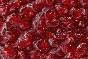 Close-up of strawberry jam. photo