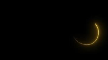 Golden Particle Tail Line with Magical Sparkling Trail, Glowing Trace of a Magic Wand Swing, Symbol of a Miracle, Alpha Channel. Glowing Golden Neon Loop with Sparkle Particle Effect video