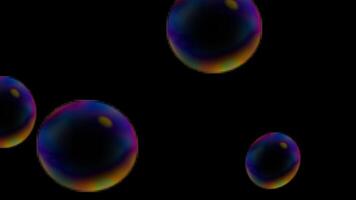 Moving soap bubbles on transparent background. Alpha channel. Motion background. video