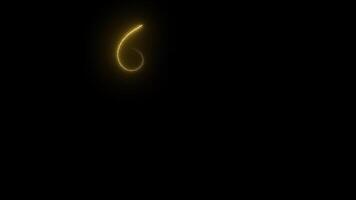 Golden particle tail line with magic shimmering trail. A glowing trail from the swing of a magic wand. Symbol of a miracle. Alpha channel video