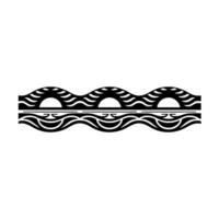 Stylized Wave Border, Minimalist Oceanic vector