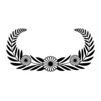 Elegant Laurel Wreath with Floral Accents Minimalist vector