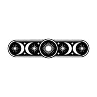 Celestial Cycle Vintage Moon Phases Illustration, Circular vector