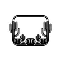 Desert Frame Stylized Cacti Silhouette vector