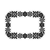 Elegant Floral Frame, Vintage Botanical, Outline vector