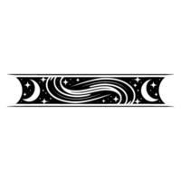 Celestial Swirl Lunar Motif in Black and Silver vector