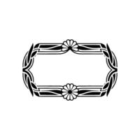 Art Deco Floral Frame Elegant Border, Ornament vector