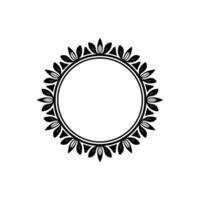 Elegant Botanical Circle Frame, Minimalist - Floral vector