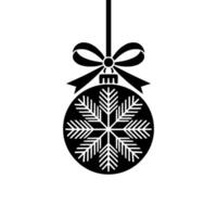 Minimalist Snowflake Ornament, Festive Silhouette vector