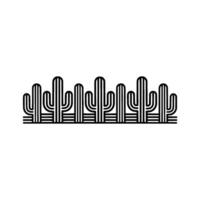 Geometric Desertscape Stylized Cacti Silhouette vector