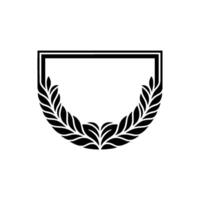 Elegant Shield Emblem with Laurel Wreath - Vintage vector