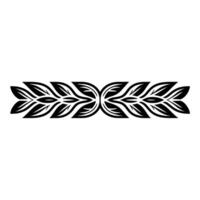 Stylized Leaf Border, Elegant Black and White vector