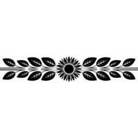 Floral Border, Sunflower Motif, Decorative Element, Vintage , Minimalist Illustration, Black and White, Elegant, Stylized, Art, Divider, Background, Pattern, Symmetry, Art, Scandi vector