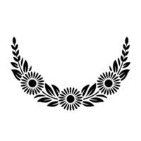 Stylized Floral Wreath, Minimalist , Elegant Border, Botanical vector