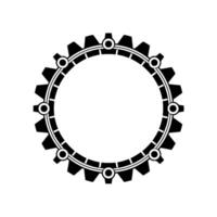 Circular Gear , Minimalist , Industrial Motif vector