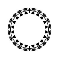 Minimalist Coffee Bean Circle Frame, Elegant Border vector