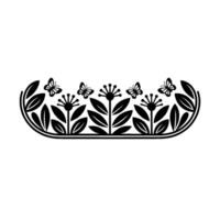 Stylized Floral Border, Vintage Illustration, Delicate, Botanical vector
