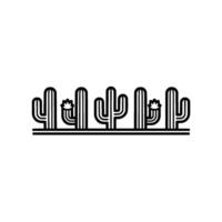 Stylized Cactus Row, Minimalist Desert Landscape, Lineart vector