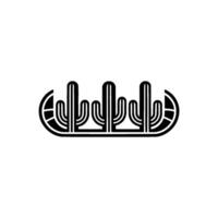 Geometric Desert Silhouette, Modern Emblem vector