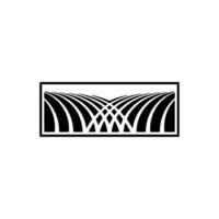 Geometric Field, Abstract Horizon, Minimalist Emblem vector
