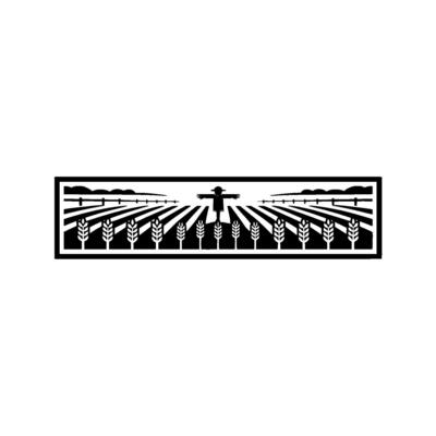 Rustic Harvest Emblem Agricultural Silhouette