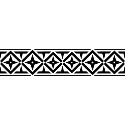 Geometric Tribal Border, Black and White Pattern