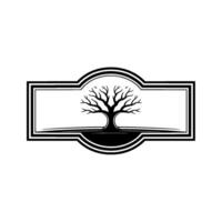 Emblematic Tree Silhouette, Minimalist , Serene Landscape vector