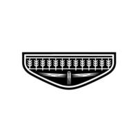 Shielded Horizon Minimalist River Emblem vector