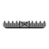 Geometric Wheat Fence Border, Vintage Style vector
