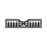 Minimalist Wheat Field Gate Rustic, Agricultural vector