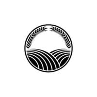 Circular Emblem Harvest, Fields, and Grain Symbol vector