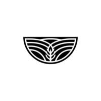 Geometric Wheat Field Emblem, Minimalist Agricultural vector