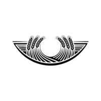 Abstract Wheat Field Emblem, Minimalist Harvest Symbol vector